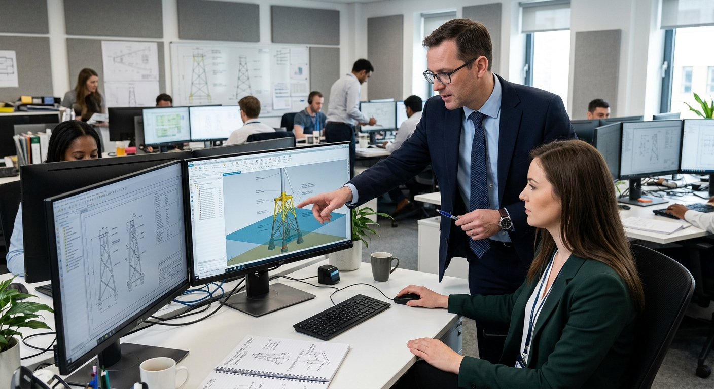 OffshoreCAD team reviewing CAD models